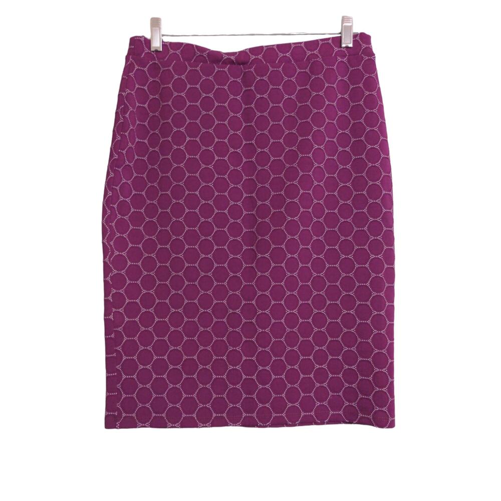 Leota Geometric Pencil Skirt Purple Career Office Workwear M